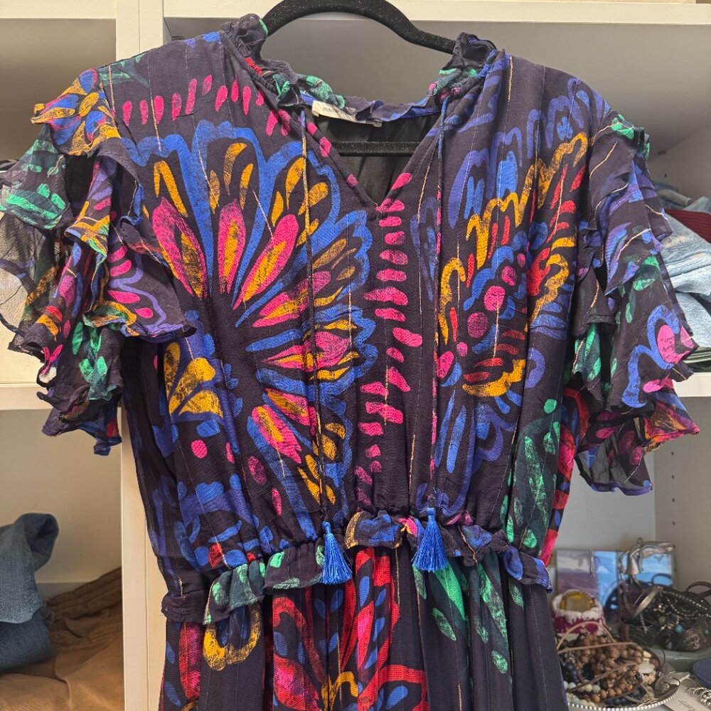 Maude Vivante blue floral tiered cap sleeve dress NWOT - $178 - size medium NWOT